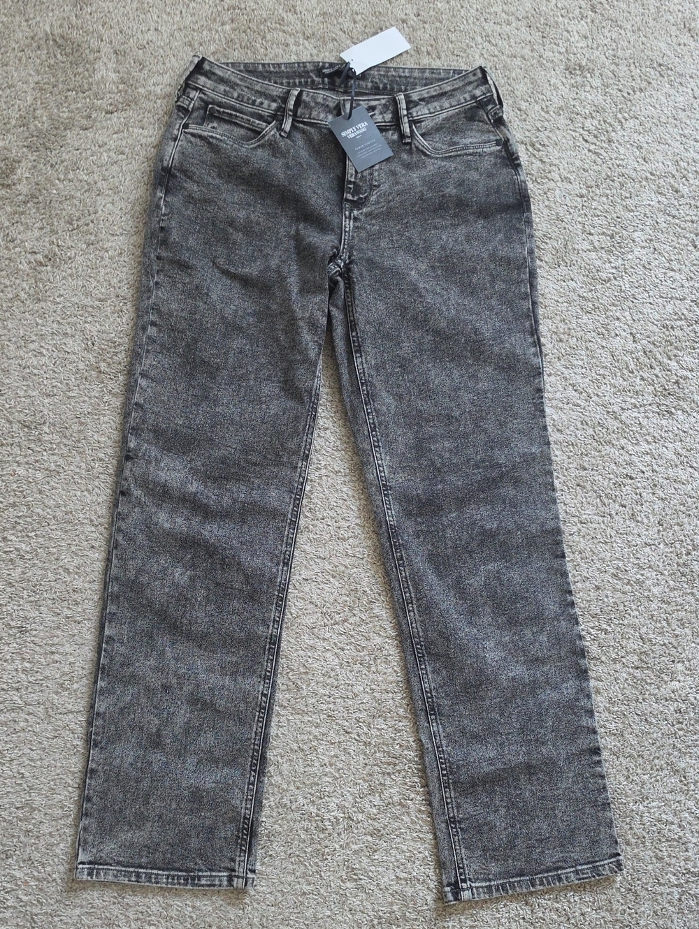 Simply Vera Vera Wang Black-Grey Acid Wash Straight Jeans